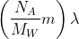 \left ( \frac{N_{A}}{M_{W}}m \right )\lambda